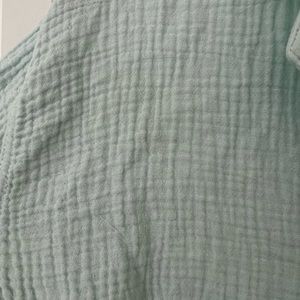 light blue muslin button down